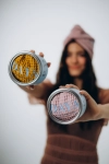 Bawełniany turban na głowę w kolorze żółtym